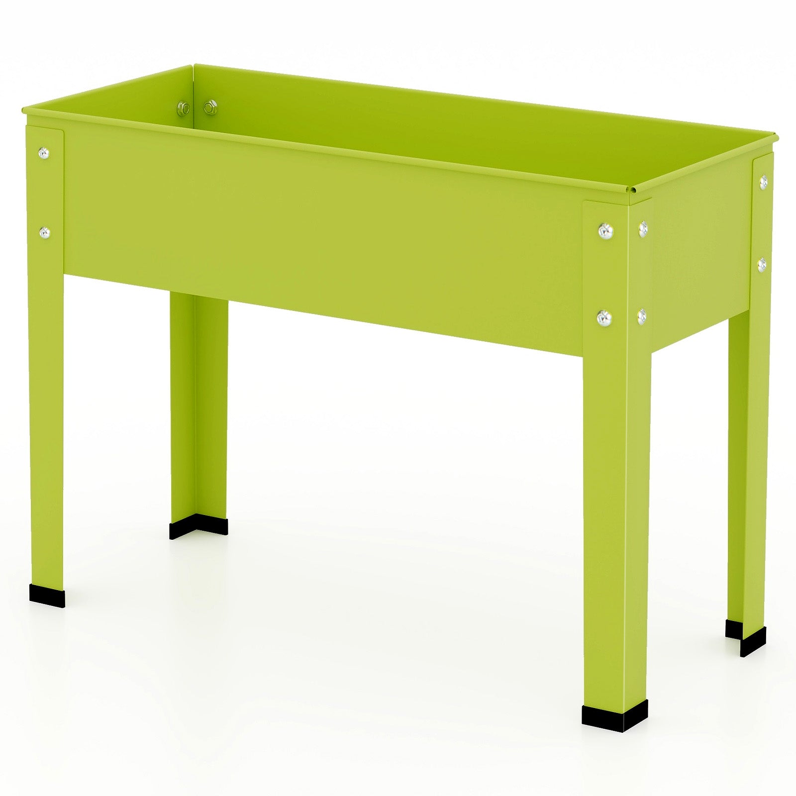 Metal Raised Garden Bed with Legs and Drainage Hole-24 x 11 x 18 inches, Green Raised Garden Beds at Gallery Canada