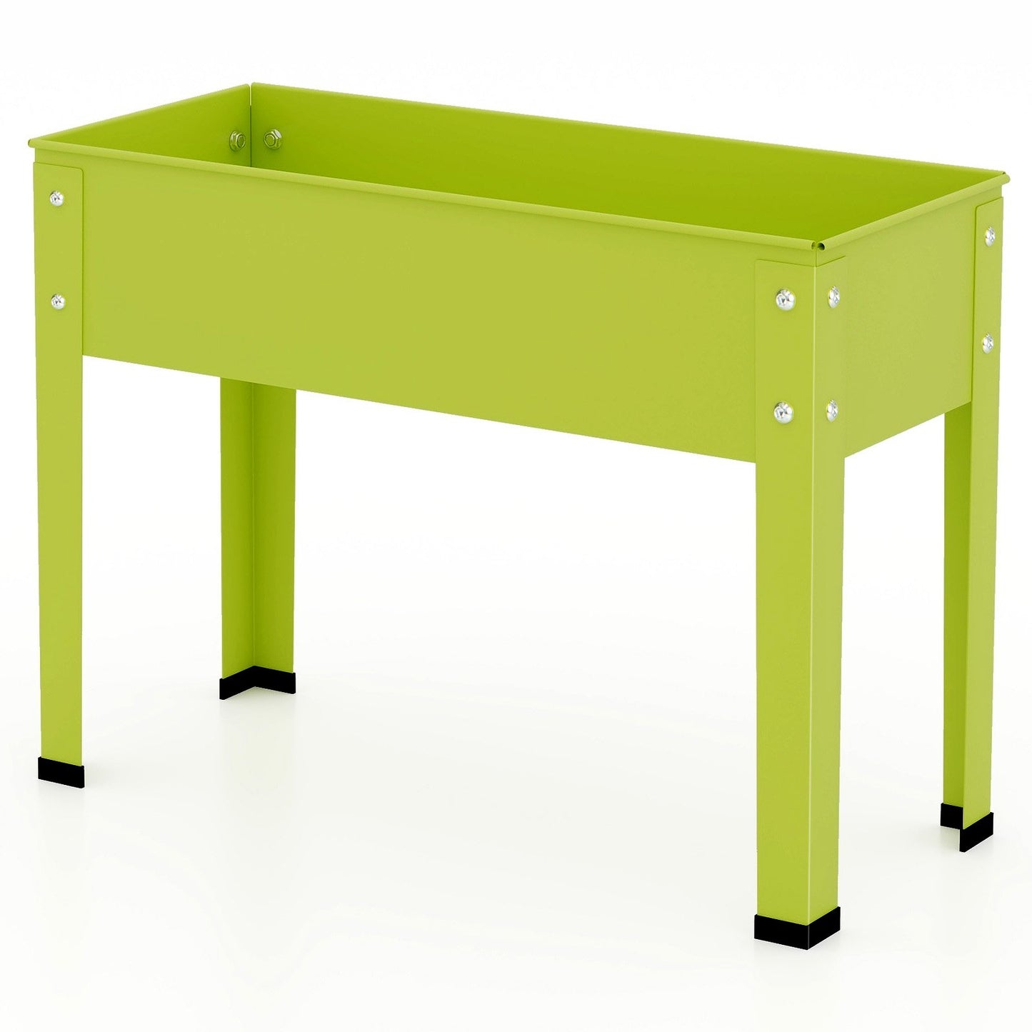 Metal Raised Garden Bed with Legs and Drainage Hole-24 x 11 x 18 inches, Green - Gallery Canada