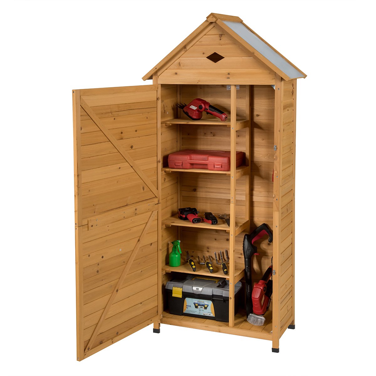 Wooden Outdoor Lockable Garden Tool Storage, Natural Sheds & Outdoor Storage   at Gallery Canada