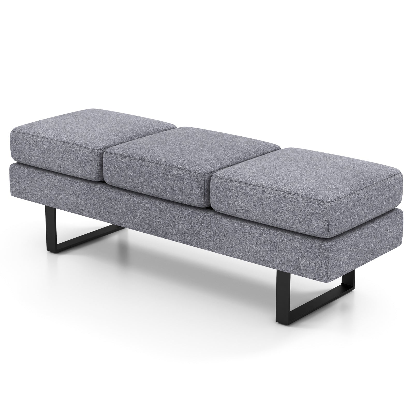 Waiting Room Bench Seating Long Bench with Metal Frame Leg, Gray Shoe Racks & Storage Benches at Gallery Canada
