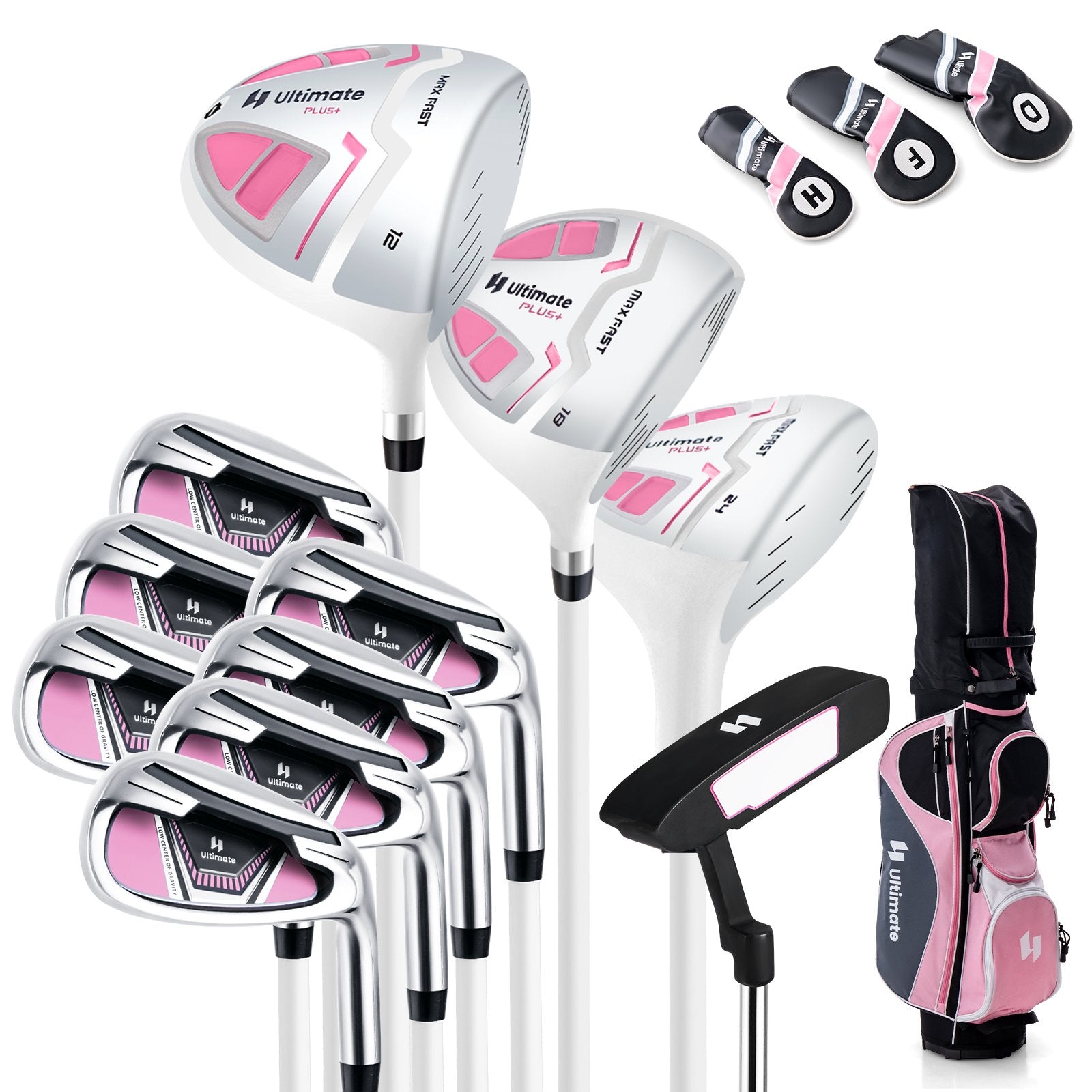 Women's Complete Golf Club Set Right Hand with Rain Hood, Pink Golf   at Gallery Canada