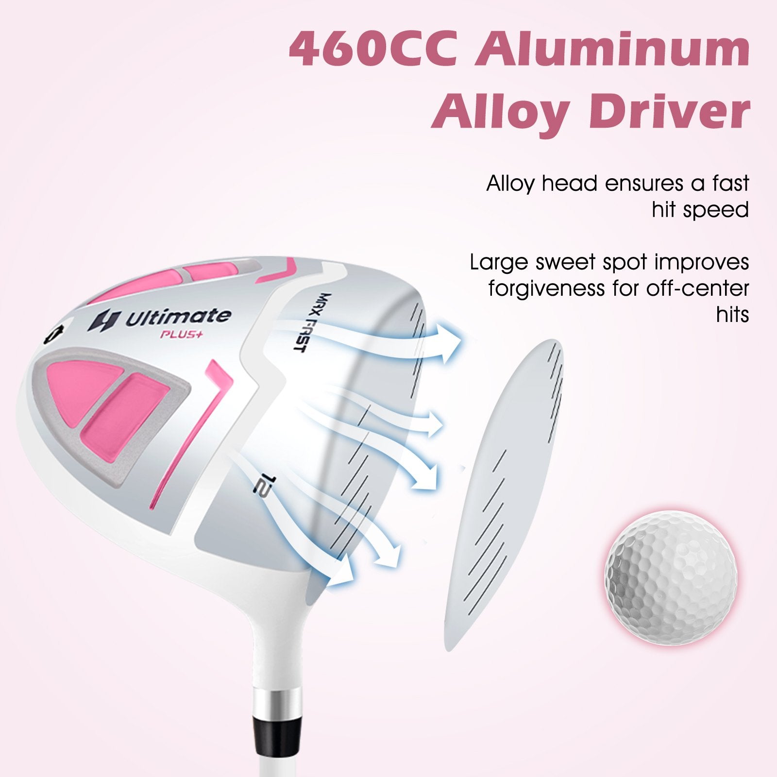 Women's Complete Golf Club Set Right Hand with Rain Hood, Pink Golf   at Gallery Canada