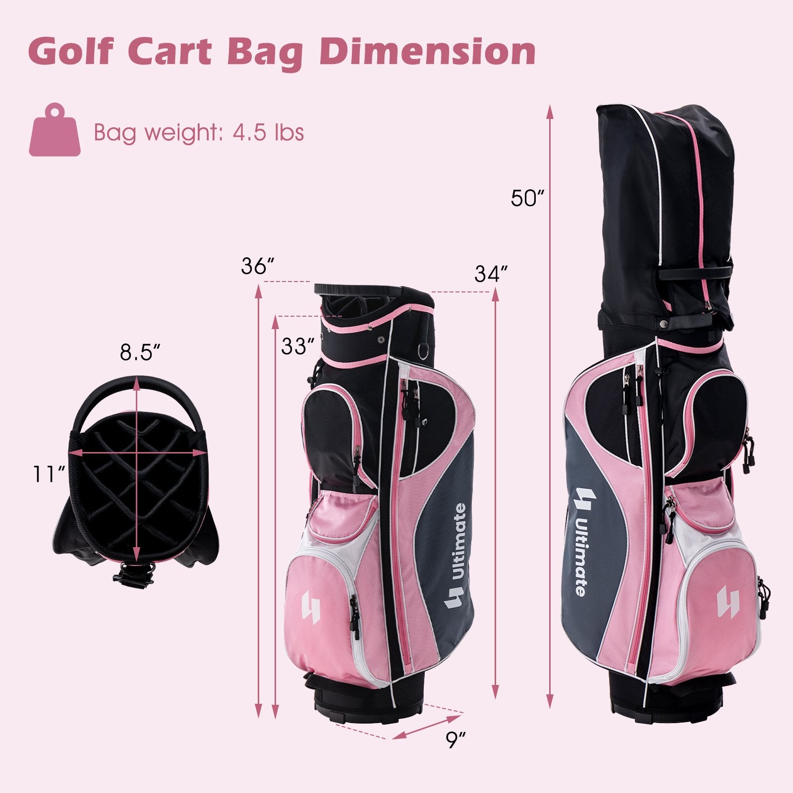 Women's Complete Golf Club Set Right Hand with Rain Hood, Pink Golf   at Gallery Canada