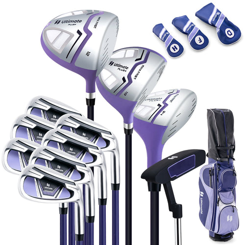 Women's Complete Golf Club Set Right Hand with Rain Hood, Purple