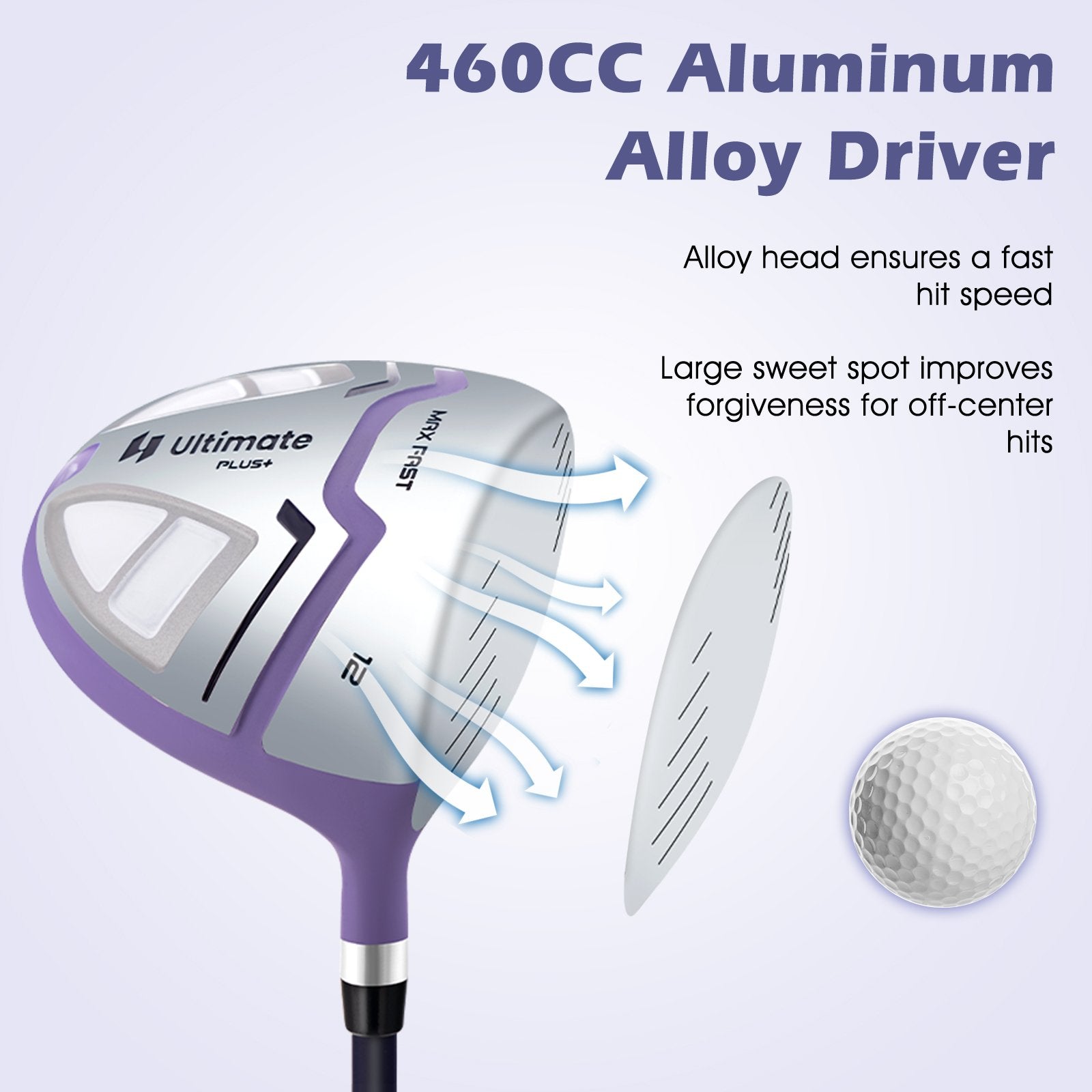 Women's Complete Golf Club Set Right Hand with Rain Hood, Purple Golf   at Gallery Canada