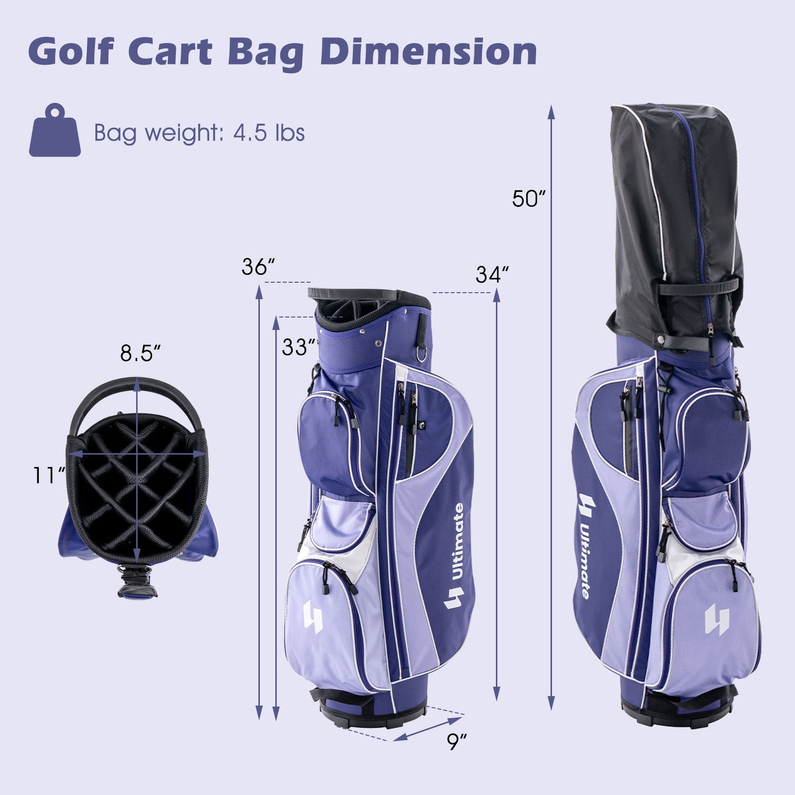 Women's Complete Golf Club Set Right Hand with Rain Hood, Purple Golf   at Gallery Canada