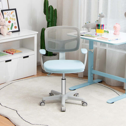 Adjustable Desk Chair with Auto Brake Casters for Kids, Blue - Gallery Canada