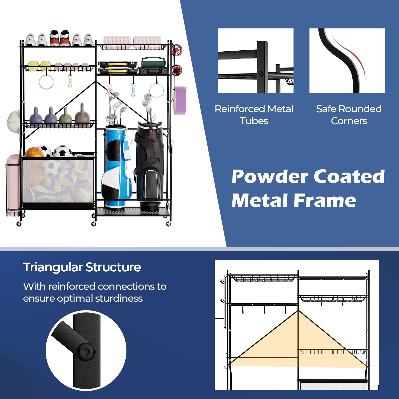 Sports Equipment Organizer for Garage, Black Sport Equipments   at Gallery Canada