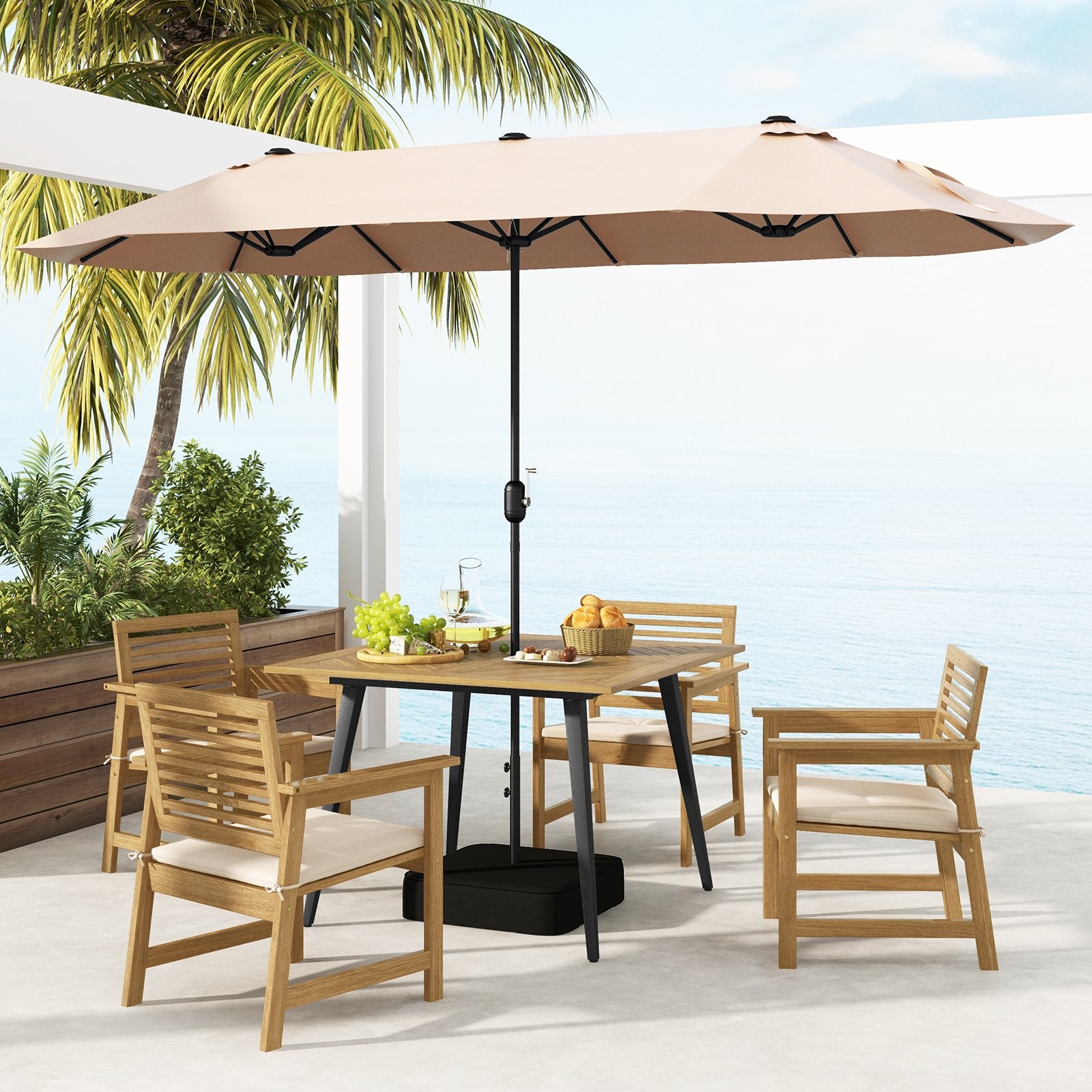 4-Person Acacia Wood Outdoor Dining Table for Garden  Poolside and Backyard Patio Dining Tables   at Gallery Canada