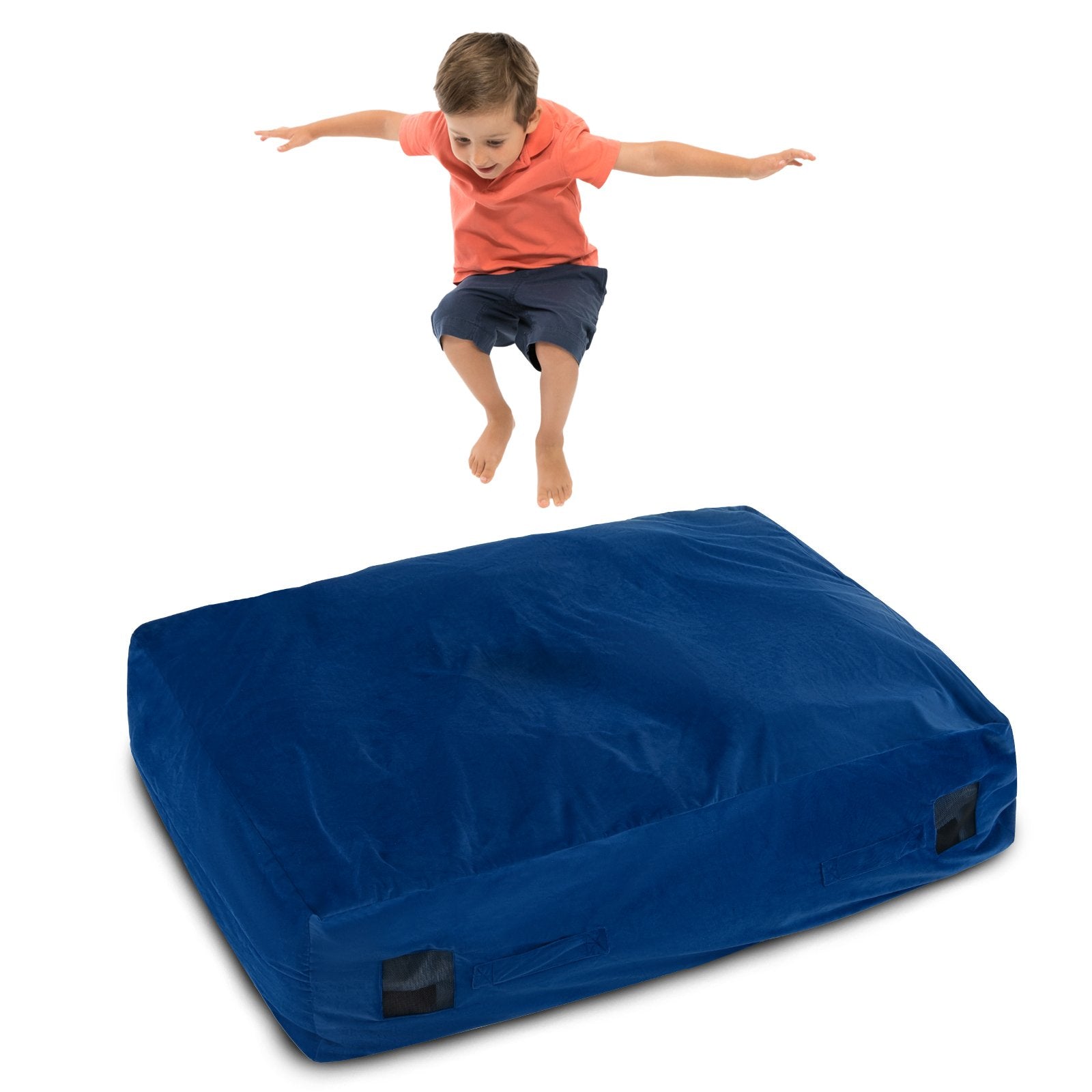 47 x 35.5 Inch Crash Pad Sensory Mat with Foam Blocks and Washable Cover, Blue Outdoor Play   at Gallery Canada