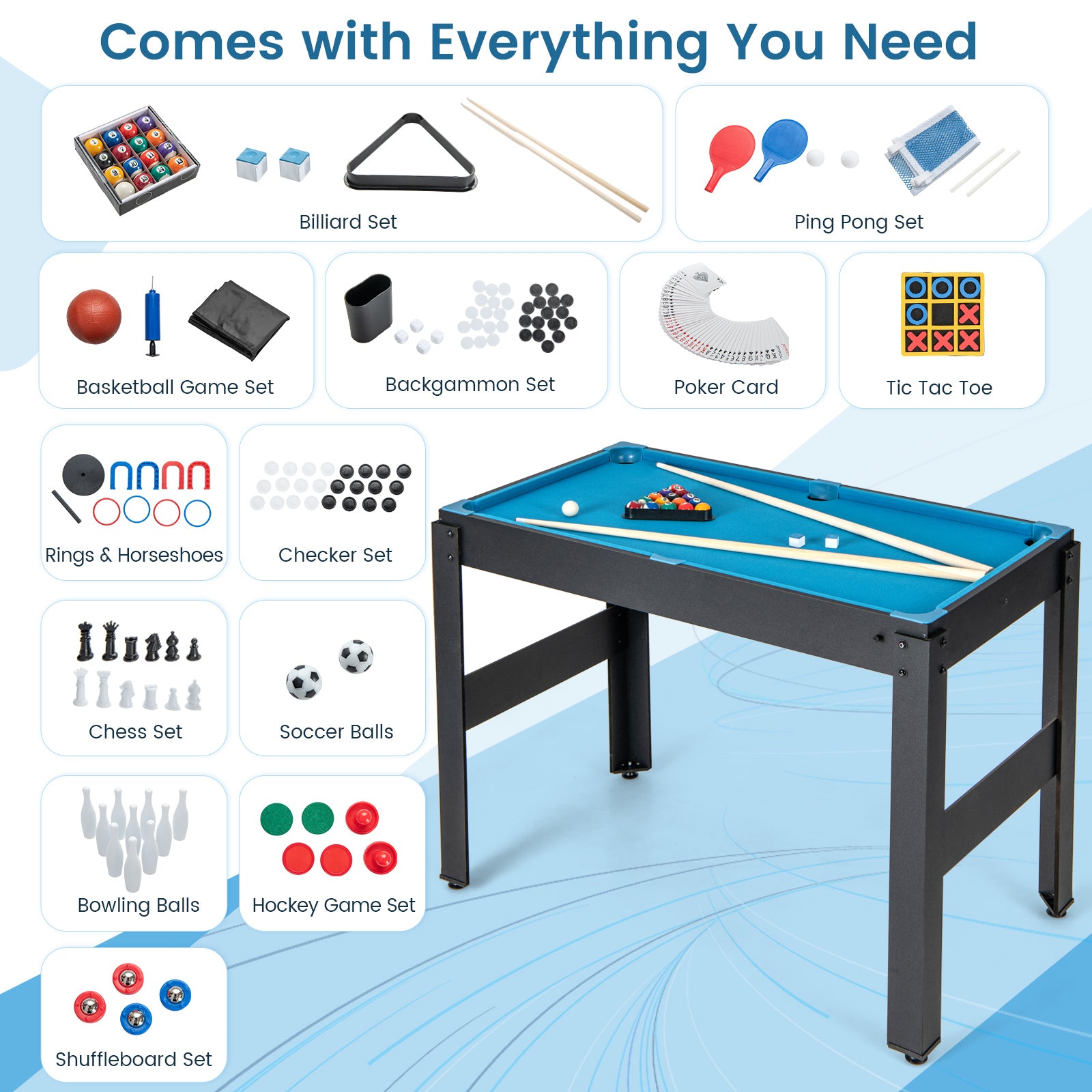 14-in-1 Combo Game Table Set Multi Game Table with Foosball, Multicolor Game Room at Gallery Canada