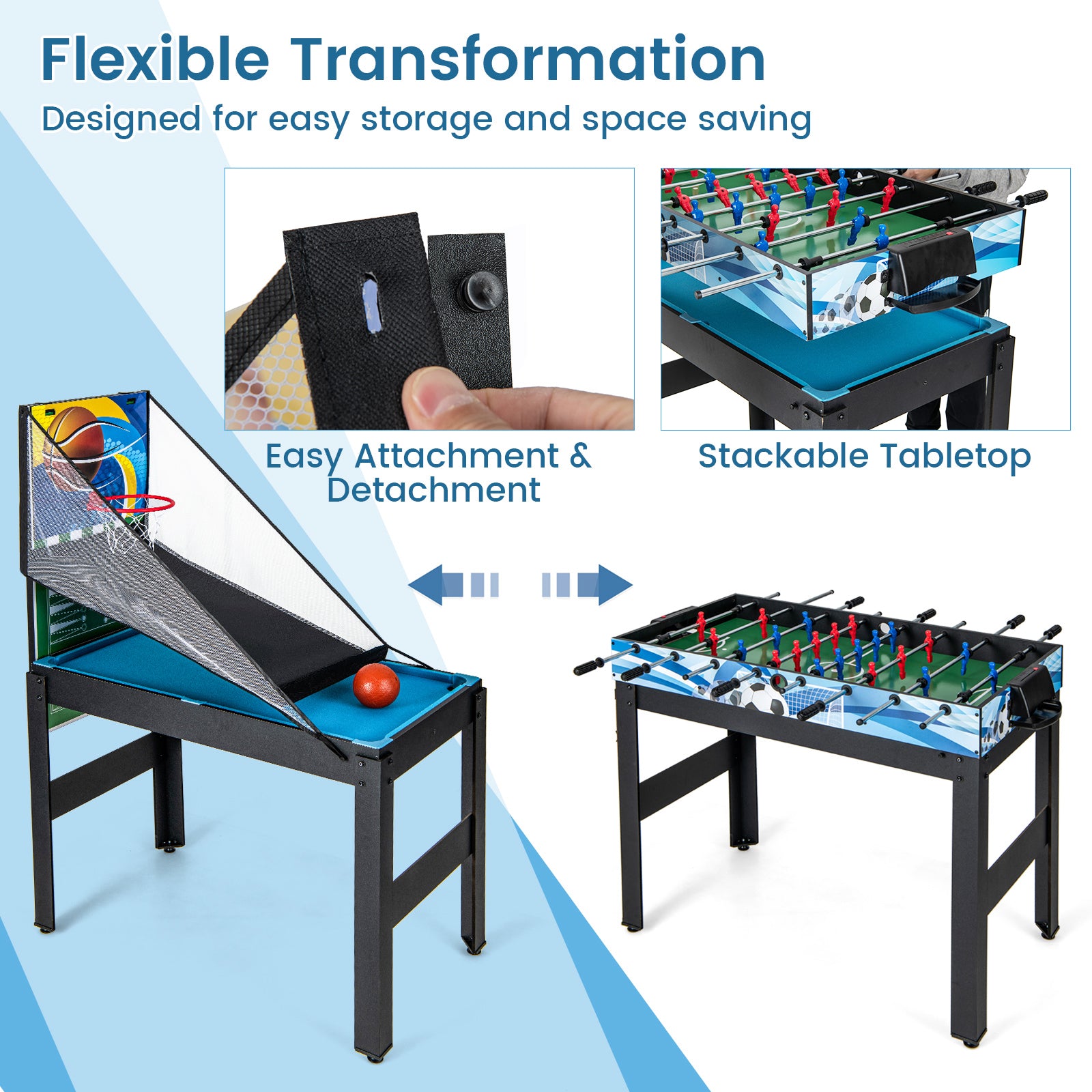 14-in-1 Combo Game Table Set Multi Game Table with Foosball, Multicolor Game Room at Gallery Canada