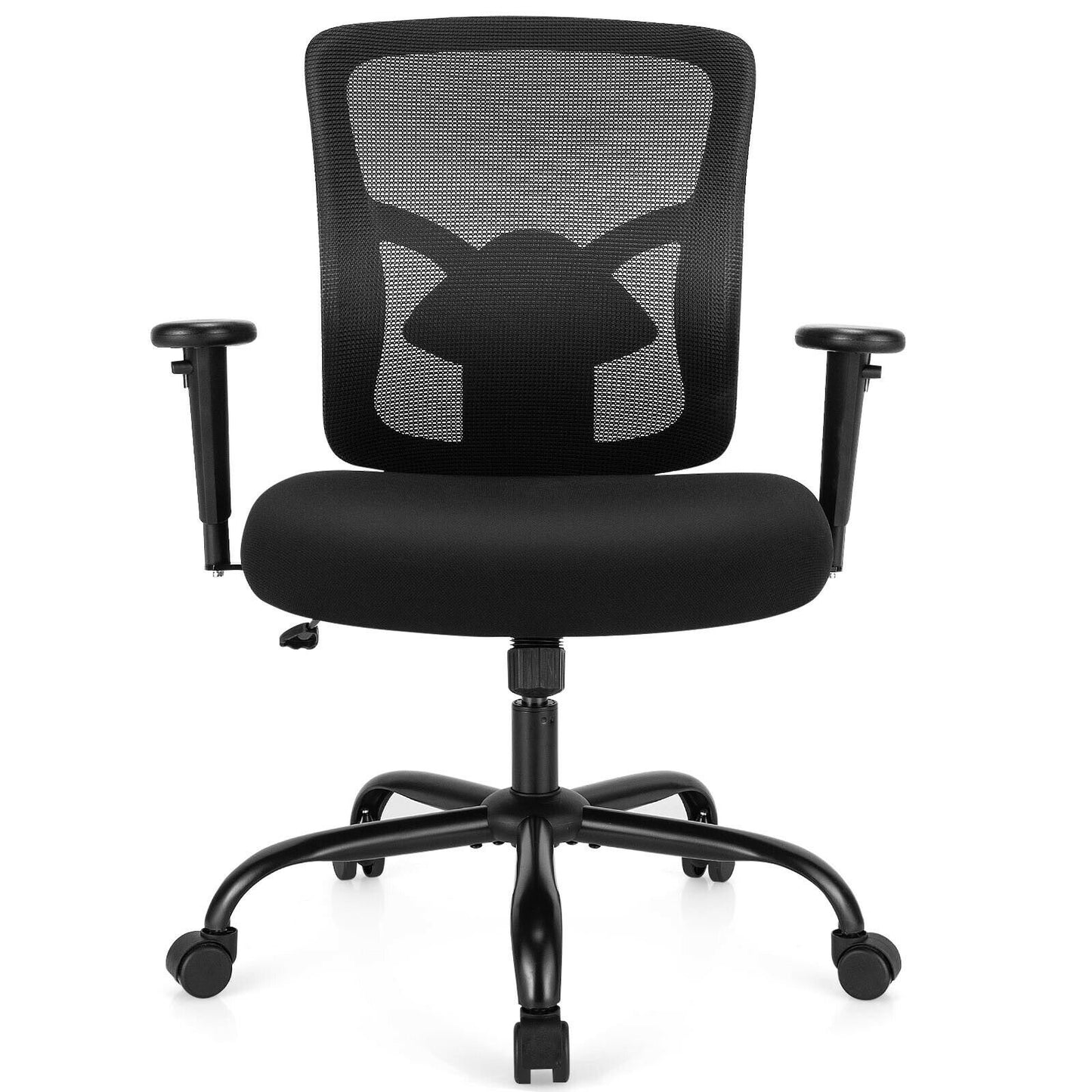 400LBS Mesh Big and Tall Office Chair Swivel Task Chair, Black Big and Tall Chairs   at Gallery Canada