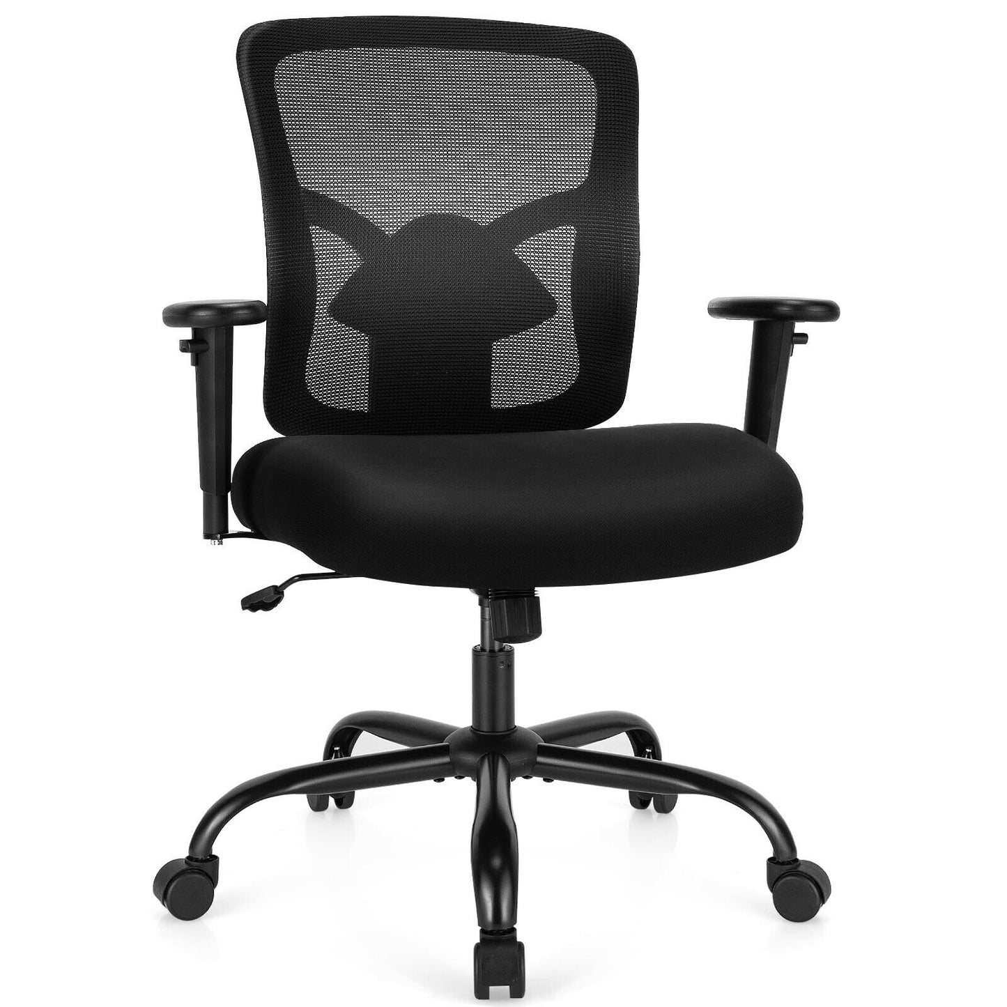 400LBS Mesh Big and Tall Office Chair Swivel Task Chair, Black Big and Tall Chairs   at Gallery Canada