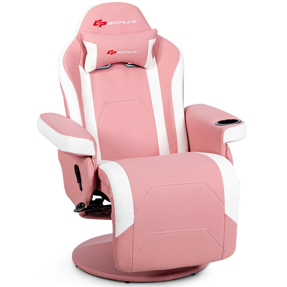 Ergonomic High Back Massage Gaming Chair with Pillow, Pink Gaming Chairs   at Gallery Canada