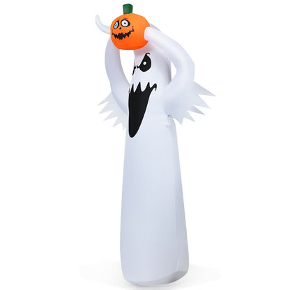 6 Feet Halloween Inflatable Blow Up Ghost with Pumpkin and LED Lights, White Halloween   at Gallery Canada