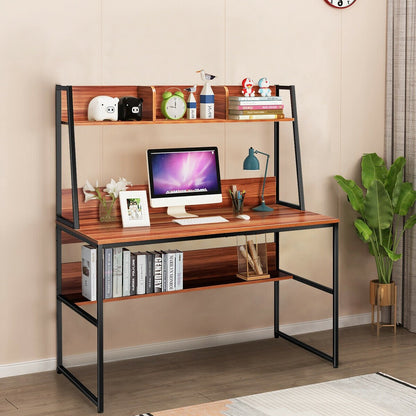 47-Inch Computer Desk Writing Study Table Workstation, Brown Computer Desks   at Gallery Canada