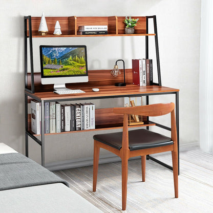 47-Inch Computer Desk Writing Study Table Workstation, Brown Computer Desks   at Gallery Canada