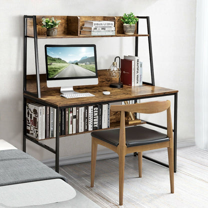 47-Inch Computer Desk Writing Study Table Workstation, Rustic Brown Computer Desks   at Gallery Canada