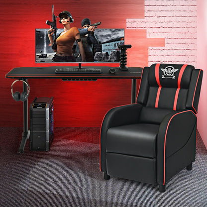 55 Inch Gaming Desk with Free Mouse Pad with Carbon Fiber Surface, Black Gaming Desks   at Gallery Canada