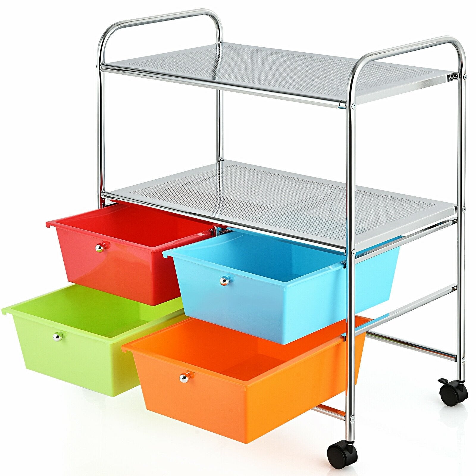 4 Drawers Shelves Rolling Storage Cart Rack, Multicolor File Cabinets   at Gallery Canada