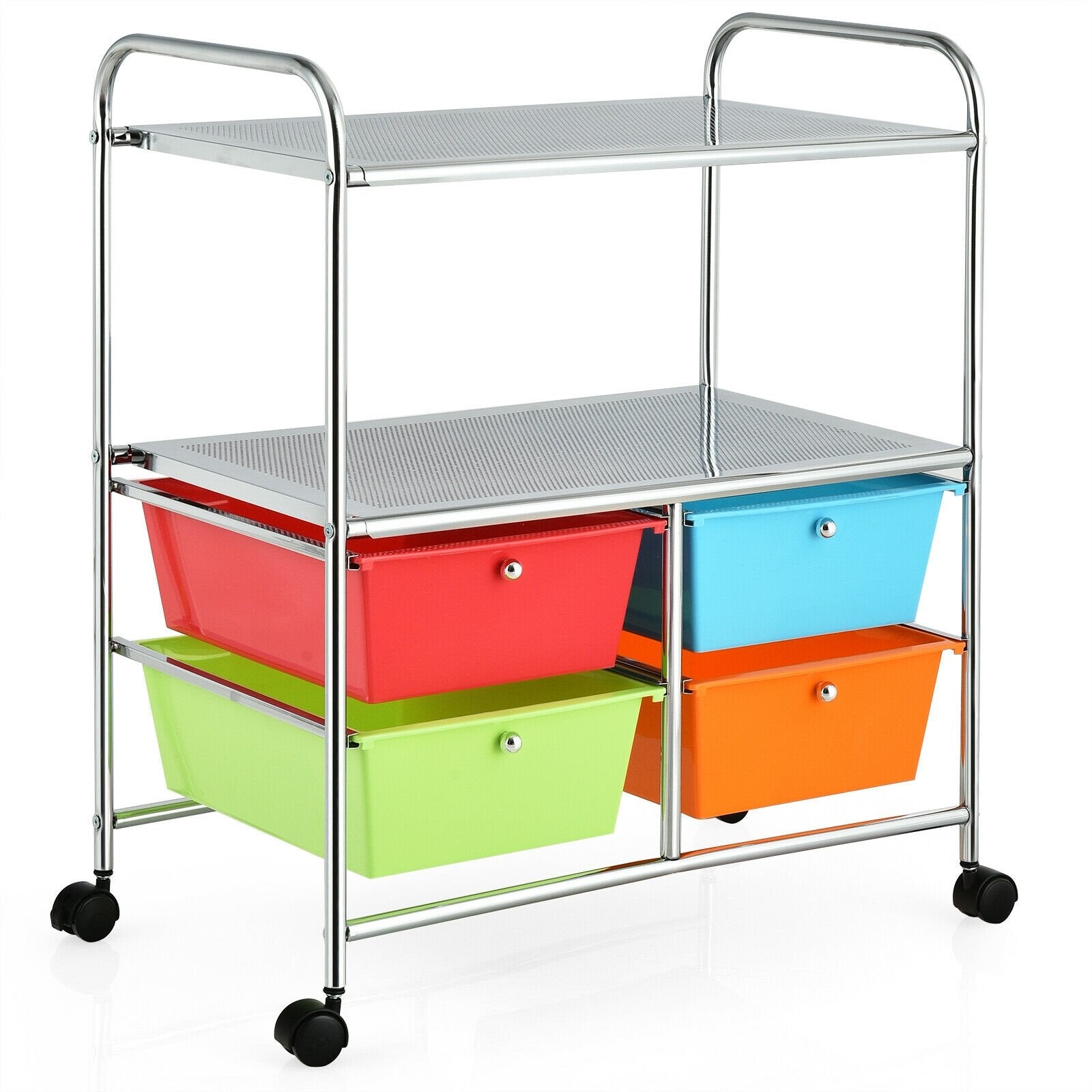 4 Drawers Shelves Rolling Storage Cart Rack, Multicolor File Cabinets   at Gallery Canada