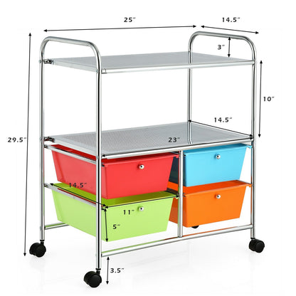 4 Drawers Shelves Rolling Storage Cart Rack, Multicolor File Cabinets   at Gallery Canada