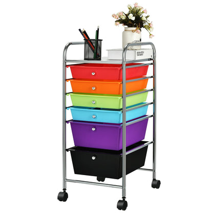 6 Drawers Rolling Storage Cart Organizer, Multicolor File Cabinets   at Gallery Canada