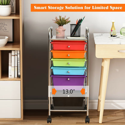 6 Drawers Rolling Storage Cart Organizer, Multicolor File Cabinets   at Gallery Canada