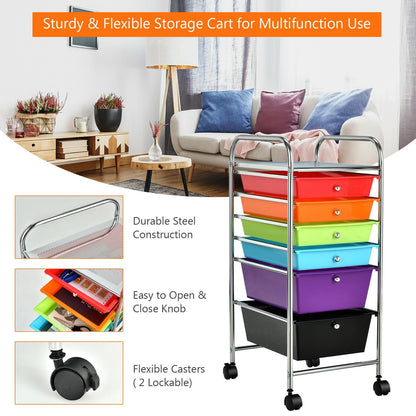 6 Drawers Rolling Storage Cart Organizer, Multicolor File Cabinets   at Gallery Canada