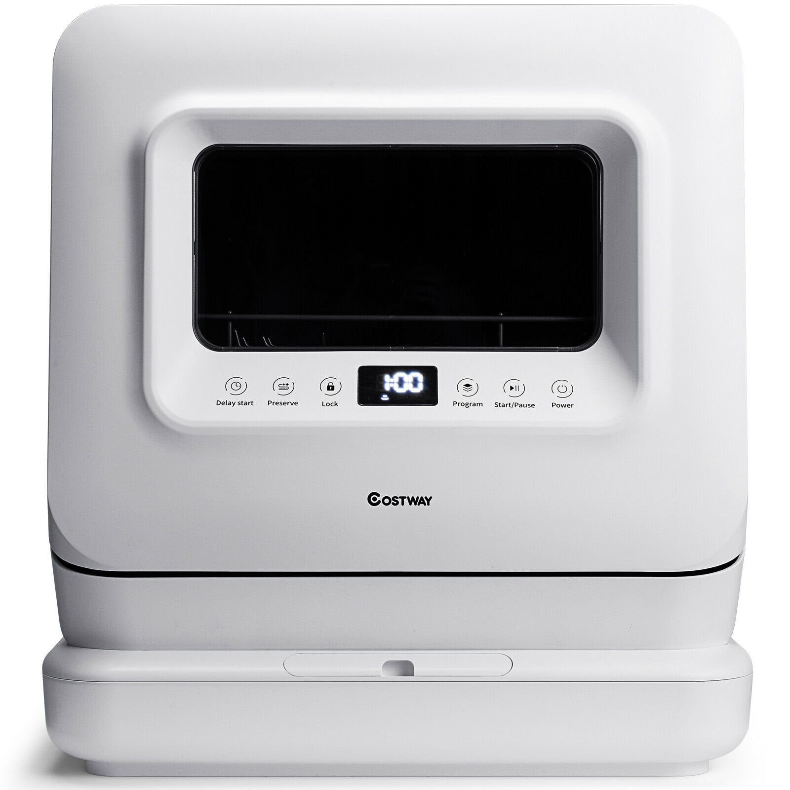 Portable Countertop Dishwasher Air Drying 5 Programs with 7.5L Water Tank, White Dishwashers   at Gallery Canada