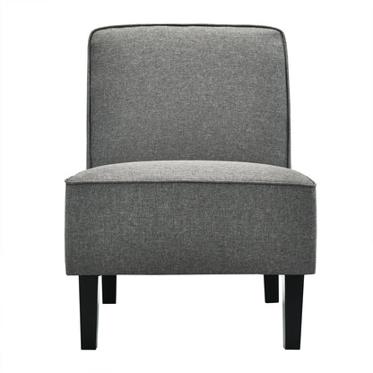 Single Fabric Modern Armless Accent Sofa Chair with Rubber Wood Legs, Gray Accent Chairs   at Gallery Canada