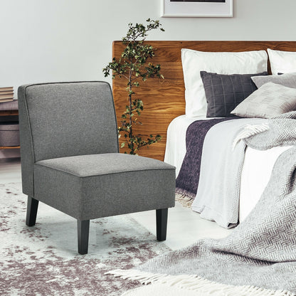 Single Fabric Modern Armless Accent Sofa Chair with Rubber Wood Legs, Gray Accent Chairs   at Gallery Canada