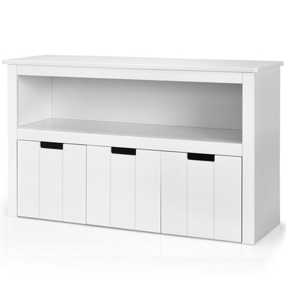 Kid Toy Storage Cabinet 3 Drawer Chest with Wheels Large Storage Cube Shelf-White\, White Kids Storage   at Gallery Canada