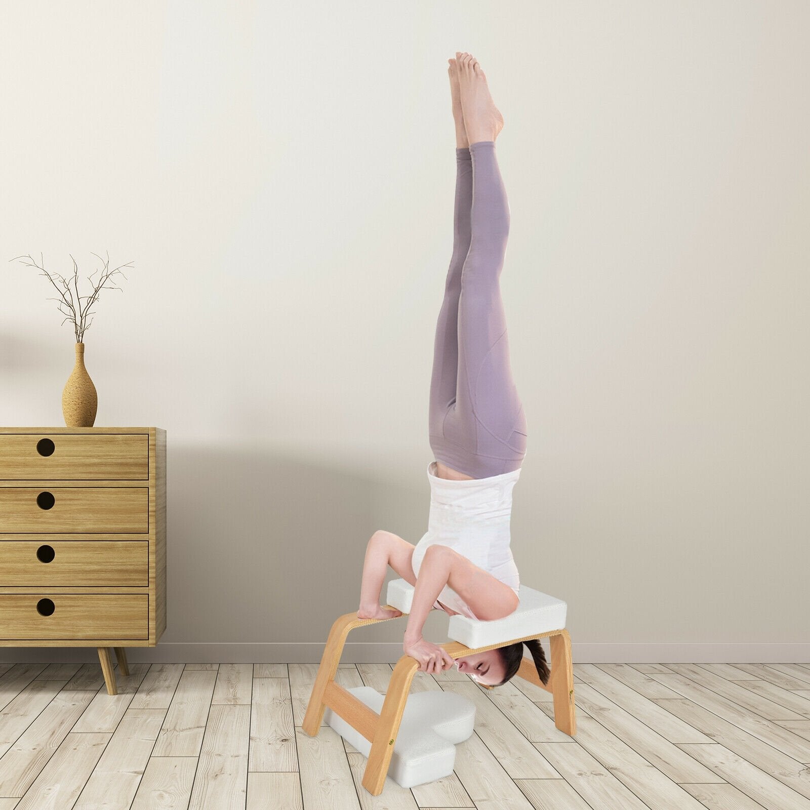 Yoga Headstand Bench Thick Pad for Relieve Fatigue and Body Building, White Yoga Benches   at Gallery Canada