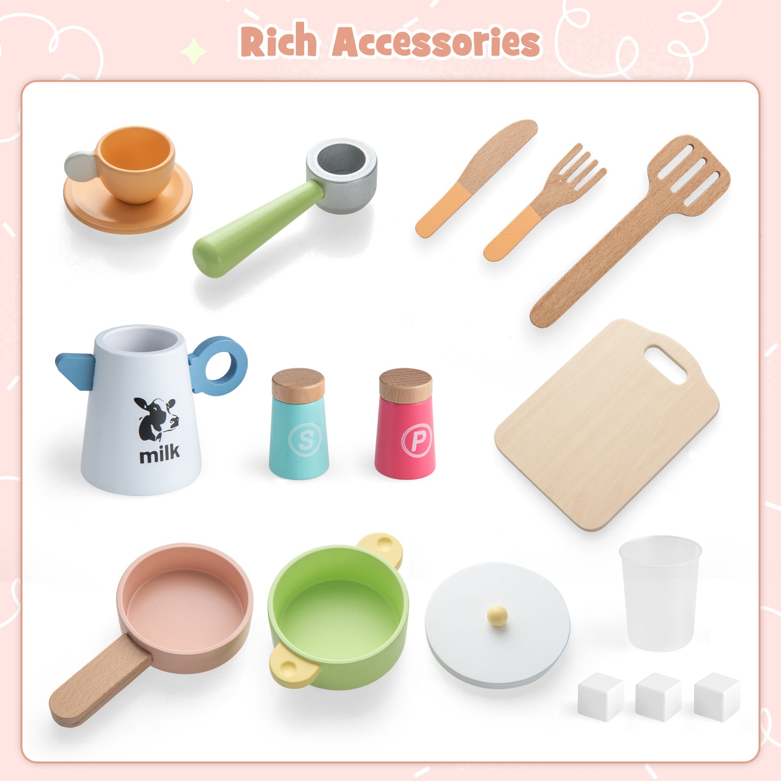 Kids Kitchen Playset with Microwave and Coffee Maker for Ages 3+, Pink Play Kitchen Sets   at Gallery Canada