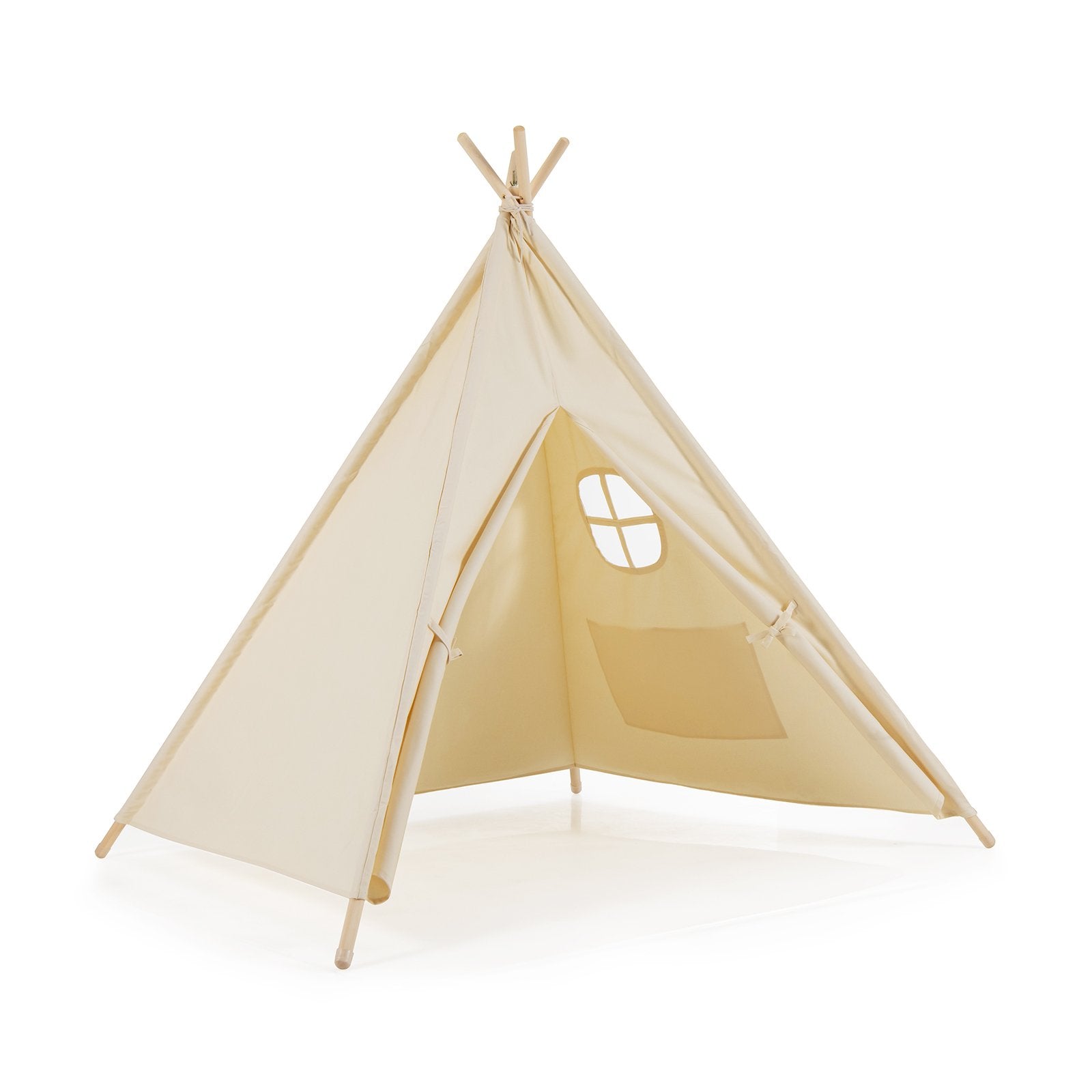 Foldable Kids Canvas Teepee Play Tent, Beige Play Tents & Playhouse   at Gallery Canada