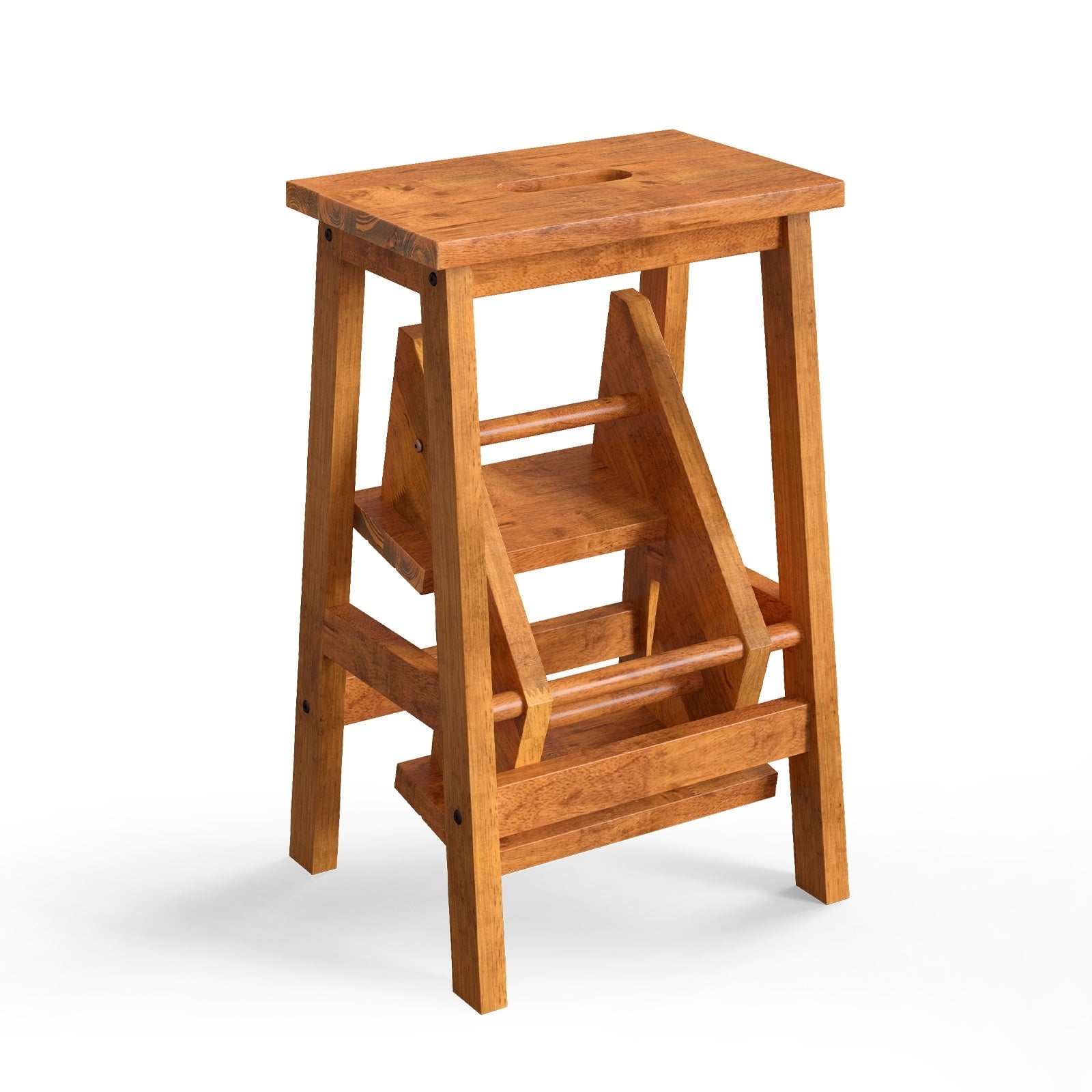 3-in-1 Rubber Wood Step Stool with Convenient Handle, Coffee Kitchen Utensils   at Gallery Canada