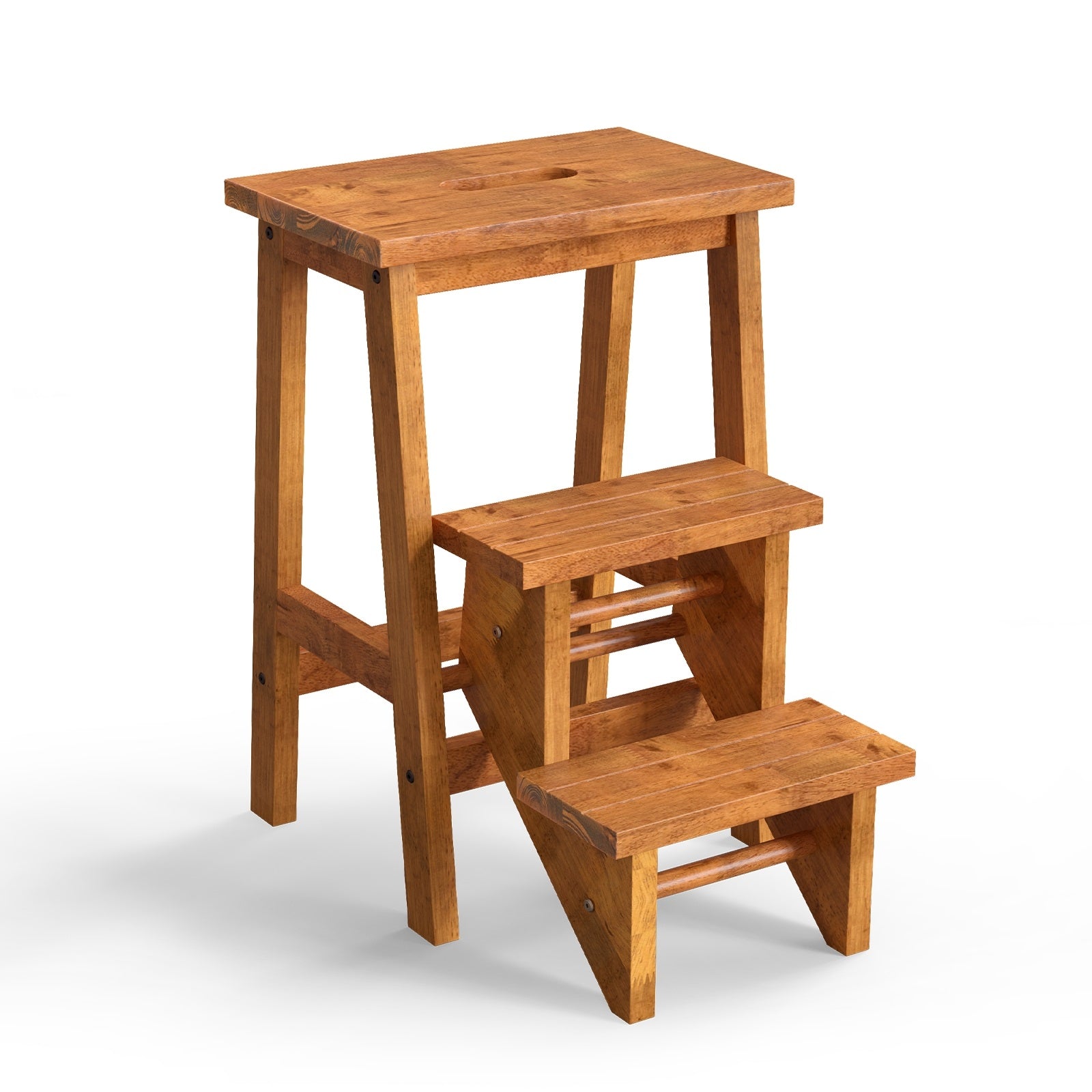 3-in-1 Rubber Wood Step Stool with Convenient Handle, Coffee Kitchen Utensils Coffee  at Gallery Canada