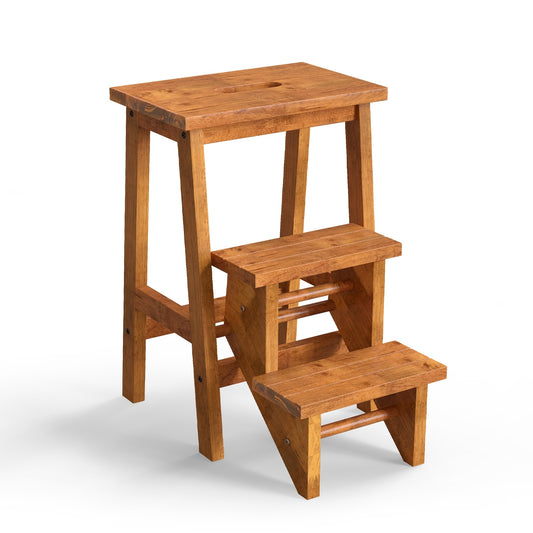 3-in-1 Rubber Wood Step Stool with Convenient Handle, Coffee Kitchen Utensils Coffee  at Gallery Canada