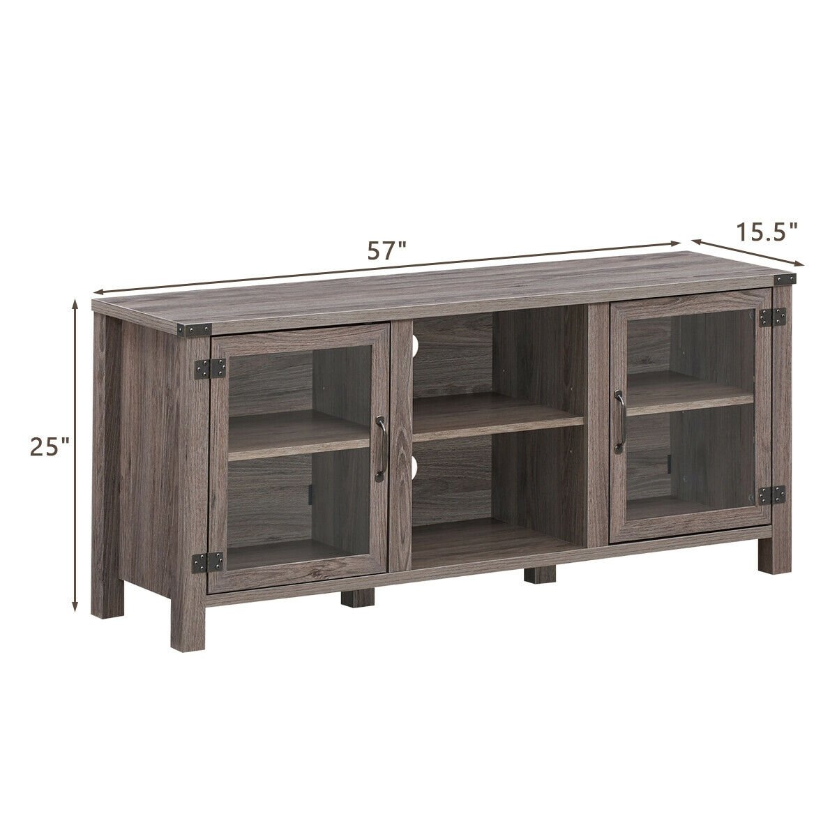 TV Stand Entertainment Center for TV's with Storage Cabinets, Gray - Gallery Canada