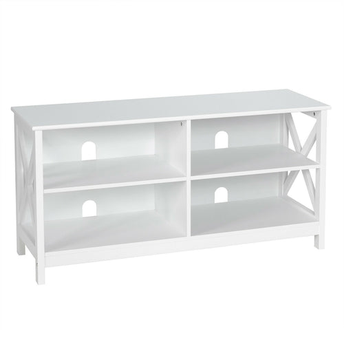 Wooden TV Stand Entertainment Media Center, White