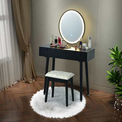 Touch Screen Vanity Makeup Table Stool Set, Black Makeup Vanities   at Gallery Canada