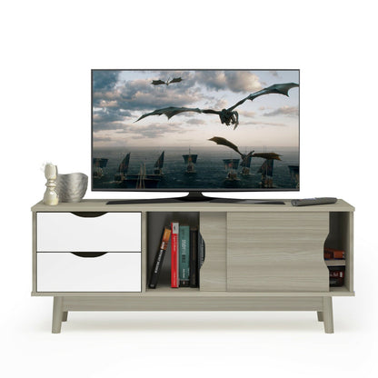 TV Stand for TV up to 60 Inch Media Console Table Storage with Doors, Gray Entertainment Centers & TV Stands   at Gallery Canada