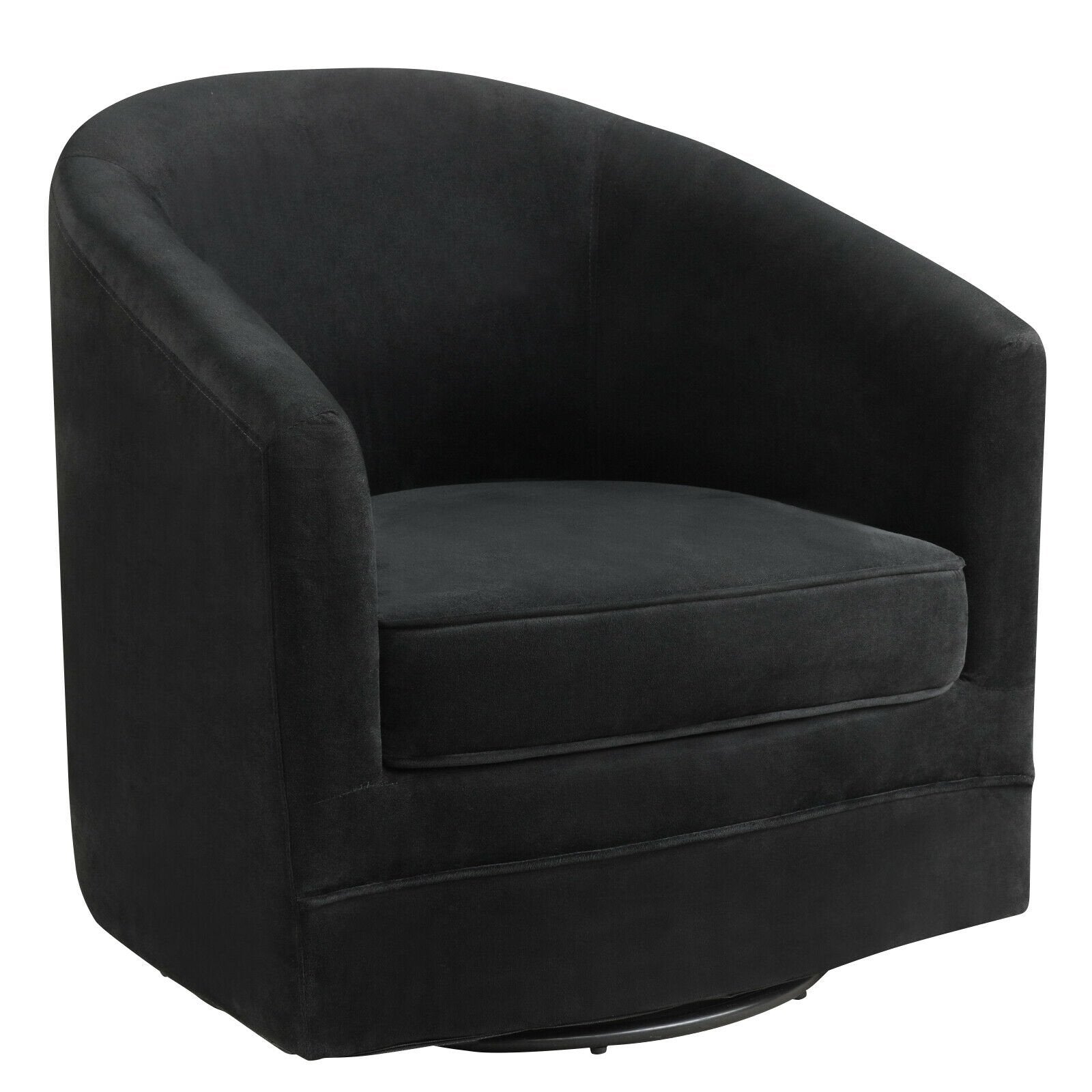 Assembly Accent Chair with 360-Degree Swivel Metal Base for Living Room, Black Accent Chairs   at Gallery Canada