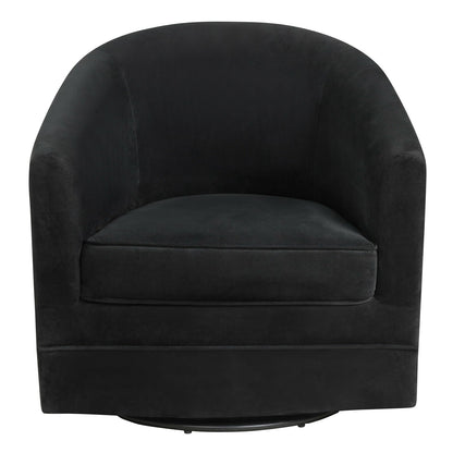 Assembly Accent Chair with 360-Degree Swivel Metal Base for Living Room, Black Accent Chairs   at Gallery Canada