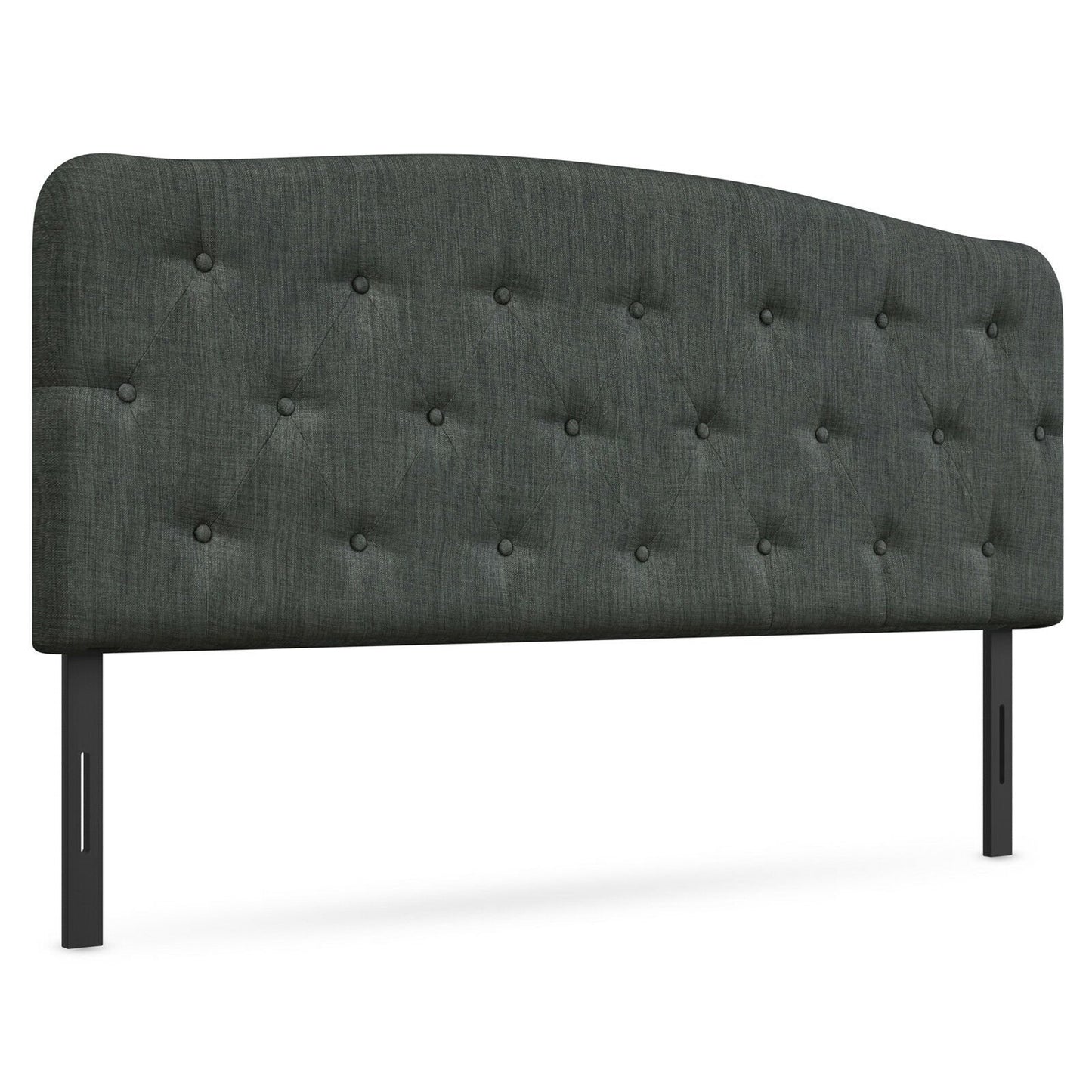 Faux Linen Headboard with Adjustable Heights, Dark Gray Headboards   at Gallery Canada