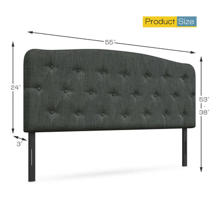 Faux Linen Headboard with Adjustable Heights, Dark Gray Headboards   at Gallery Canada