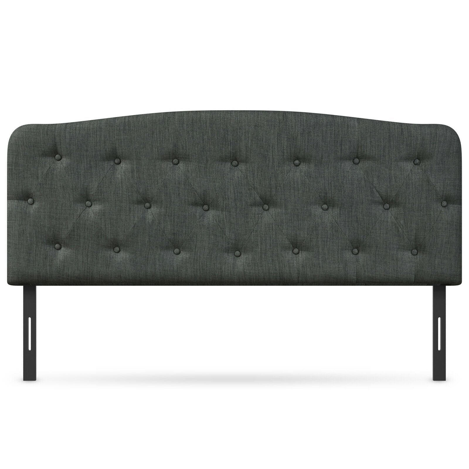 Faux Linen Headboard with Adjustable Heights, Dark Gray Headboards   at Gallery Canada