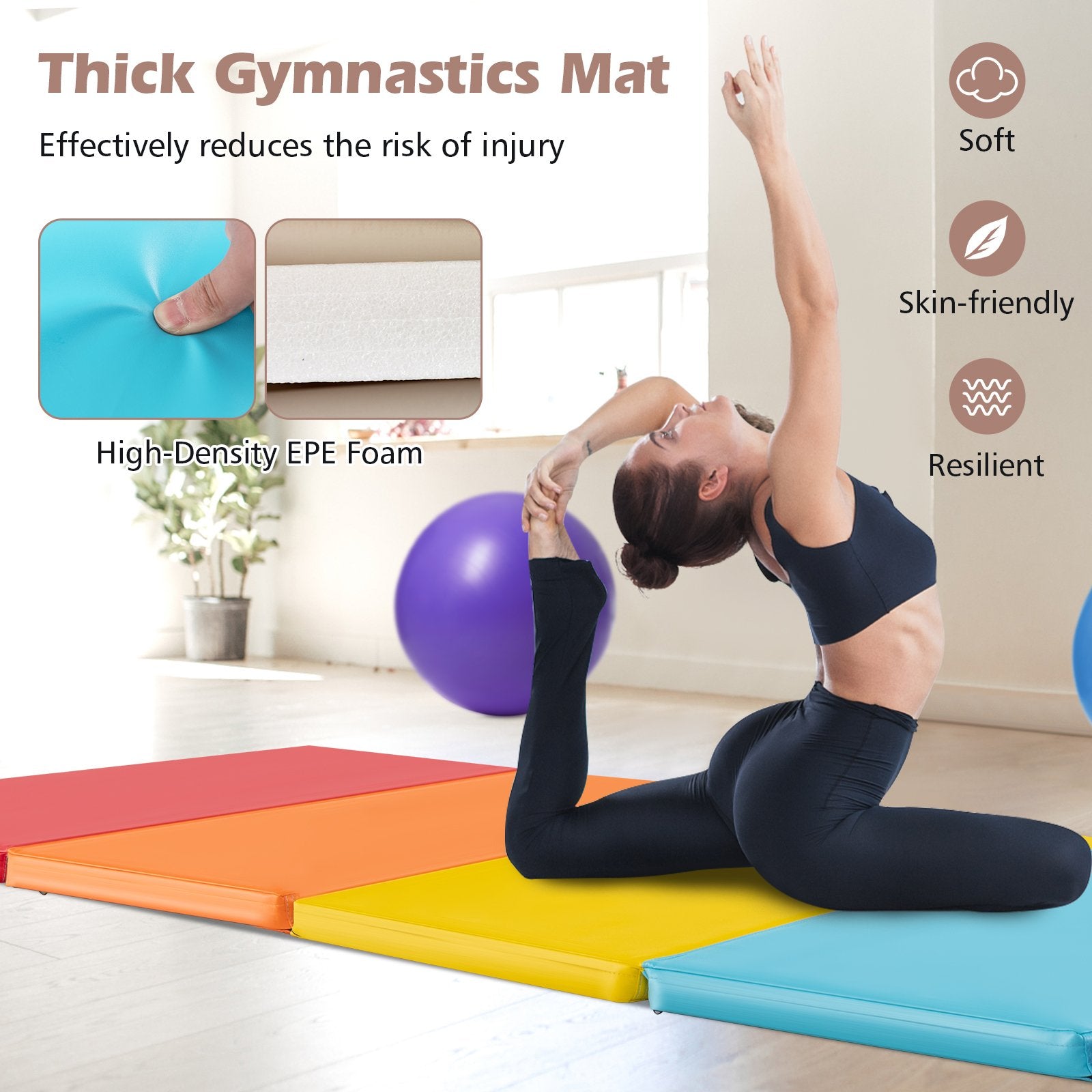 5-Panel Folding Gymnastics Mat for Kids, Multicolor Yoga & Gym Mats   at Gallery Canada